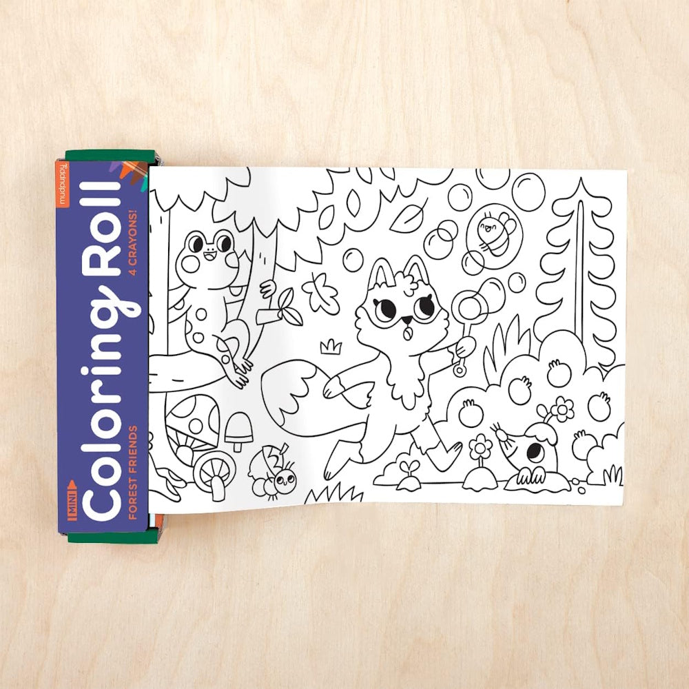 Mudpuppy Mini Colouring Roll - Forest Friends – Happily - For Happy Minds